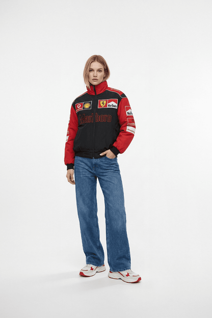 Ferrari F1 Vintage Racing Jacket - White & Red Edition